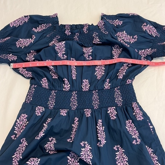 J. Crew Smocked Puff Sleeve Cotton Poplin Dress Budding Branch Print Size XS - Picture 12 of 17